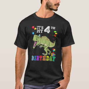 Camiseta 4 años es mi cuarta rex de dinosaurio por cumpleañ