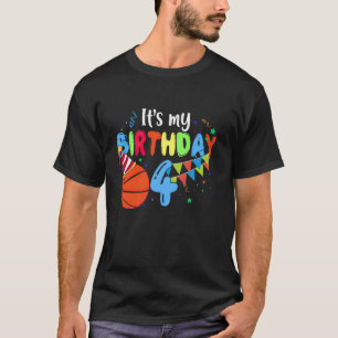 Camiseta 4 años Feliz cuarto cumpleaños, cumpleaños del bás