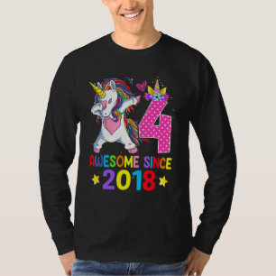 Camiseta 4 asombrosos desde el cuarto cumpleaños de Unicorn
