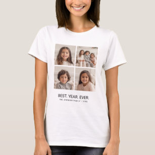 Camiseta 4 Collages de fotos Minimalistas - El mejor año de
