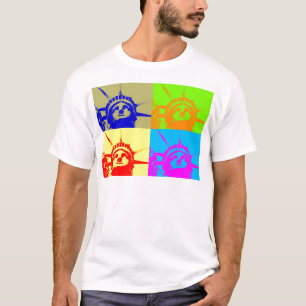 Camiseta 4 Color Pop Art Lady Liberty