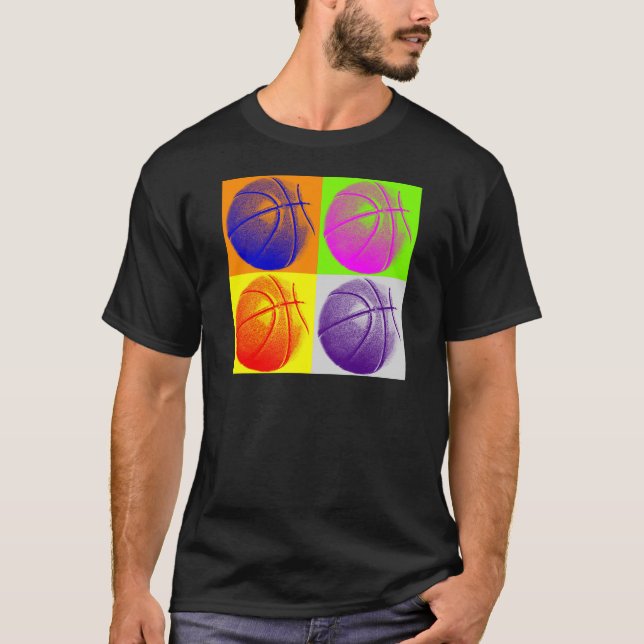Camiseta 4 Colores Pop Art Basketball (Anverso)