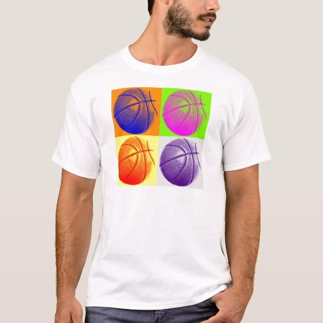 Camiseta 4 Colores Pop Art Basketball (Anverso)