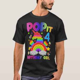 Camiseta 4 Cumpleaños Fidget Toy Pop It Birthday Chica 4 Sí
