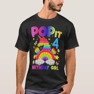Camiseta 4 Cumpleaños Fidget Toy Pop It Birthday Chica 4 Sí