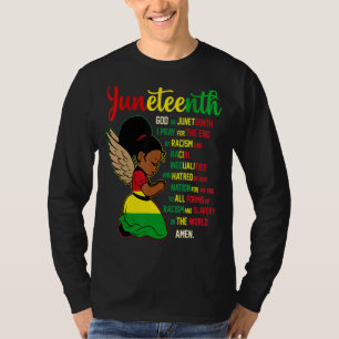 Camiseta 4 de julio 10 de junio Chica negra Melanin Reina Á