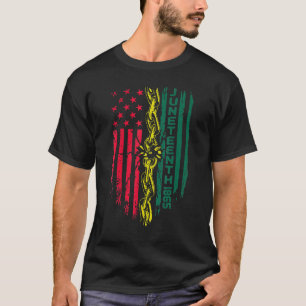 Camiseta 4 de julio 1865 1776 Classic Black Native African 