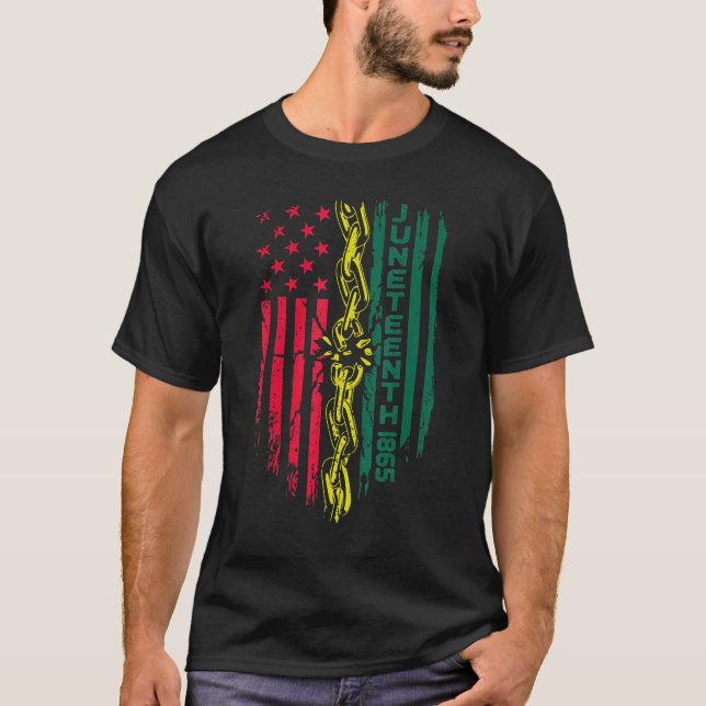 Camiseta 4 de julio 1865 1776 Classic Black Native African  (Anverso)