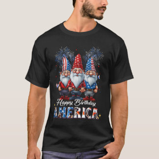 Camiseta 4 De Julio 2023 EEUU Gnomos Patrióticos Feliz Amér