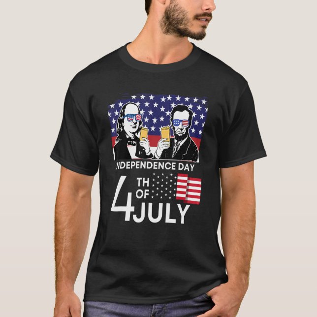 Camiseta 4 De Julio Abeja De La Bandera Patriótica Estadoun (Anverso)