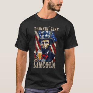 Camiseta 4 De Julio Abraham Lincoln Gafas De Sol American F