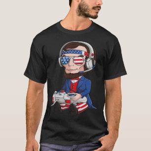 Camiseta 4 De Julio Abraham Lincoln Gamer Juegos De Bandera