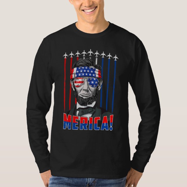 Camiseta 4 De Julio Abraham Lincoln Merica Patriotic Ameri (Anverso)