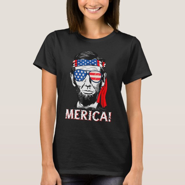 Camiseta 4 De Julio Abraham Lincoln Merica Patriotic Ameri (Anverso)