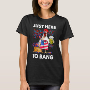 Camiseta 4 De Julio Acá A Bang Usa Flag Chicken・