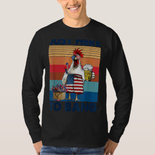 Camiseta 4 De Julio Acá A Bang Usa Flag Chicken Bee