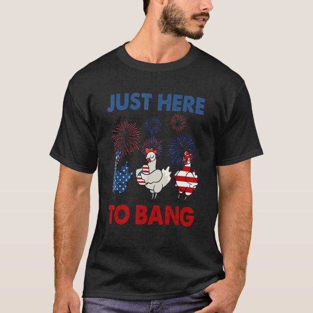 Camiseta 4 De Julio Acá Para Bang Bang Eeuu Chicken Cortado (Anverso)