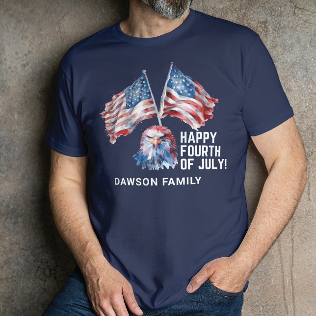 Camiseta 4 de julio acuarela personalizada (Subido por el creador)