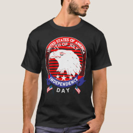 Camiseta 4 de julio águila calva con bandera estadounidense