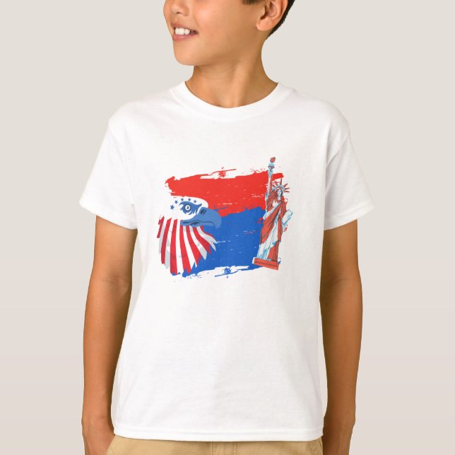 Camiseta 4 de julio Águila de la Libertad del Espíritu Amer (Anverso)