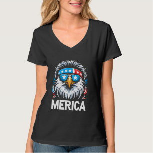 Camiseta 4 De Julio Águila Mullet Gafas De Sol Merica USA A
