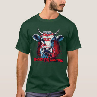 Camiseta 4 de julio America Cow USA Flag Pattern Moorica t