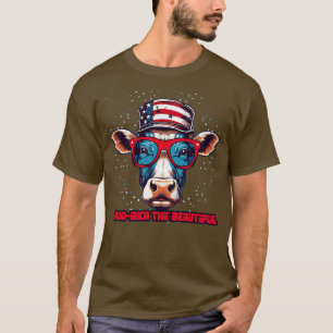 Camiseta 4 de julio America Cow USA Flag Pattern Moorica t