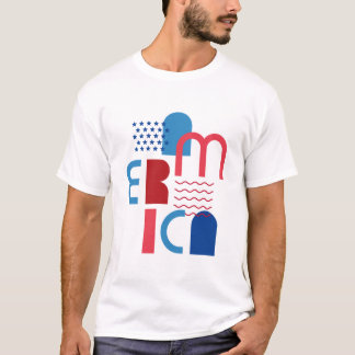 Camiseta 4 De Julio América Geométrica