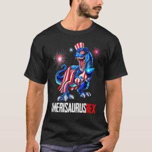 Camiseta 4 De Julio Amerisaurus Rex Dinosaur Fireworks Pat