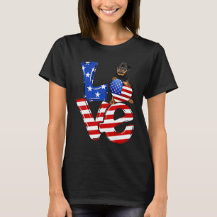 Camiseta 4 De Julio Amo Patriótico Rottweiler American Fla