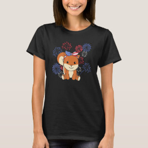 Camiseta 4 De Julio Ardilla Americana Niños Usa Fuegos Arti