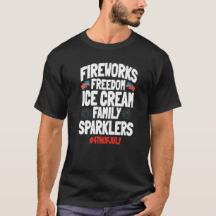 Camiseta 4 De Julio Artista De Fuego Ice Cream Americano