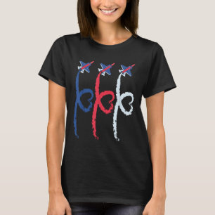 Camiseta 4 De Julio Avión Patriótico De Combate De Corazón