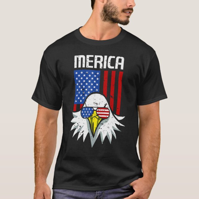 Camiseta 4 De Julio Bandera Americana Bald Eagle Mullet 4 J (Anverso)