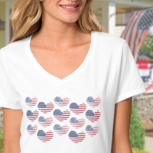 Camiseta 4 De Julio Bandera Americana Cuta Patriótica Rústi