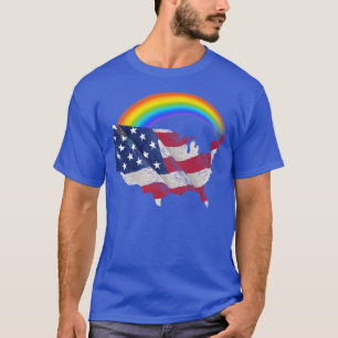 Camiseta 4 de julio Bandera Arcoiris Estadounidense LGBTQ