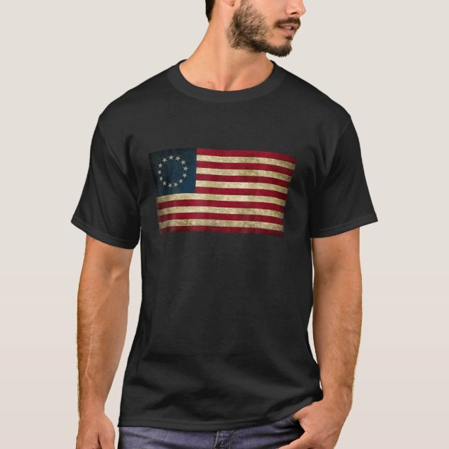 Camiseta 4 de julio Bandera de batalla del Patriótico Betsy (Anverso)