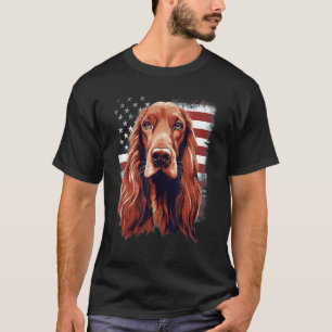 Camiseta 4 De Julio Bandera De Estados Unidos Perro De Sett