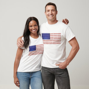 Camiseta 4 de julio Bandera del gato Rojo Blanco y Azul