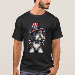 Camiseta 4 de julio: Bandera estadounidense de Collie con b