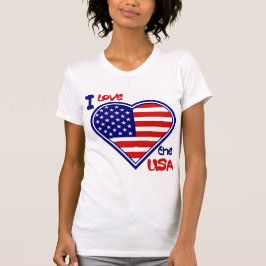 Camiseta 4 de julio Bandera estadounidense del Corazón Amo 