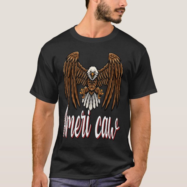 Camiseta 4 de julio Bandera Estadounidense Eagle Ameri C (Anverso)
