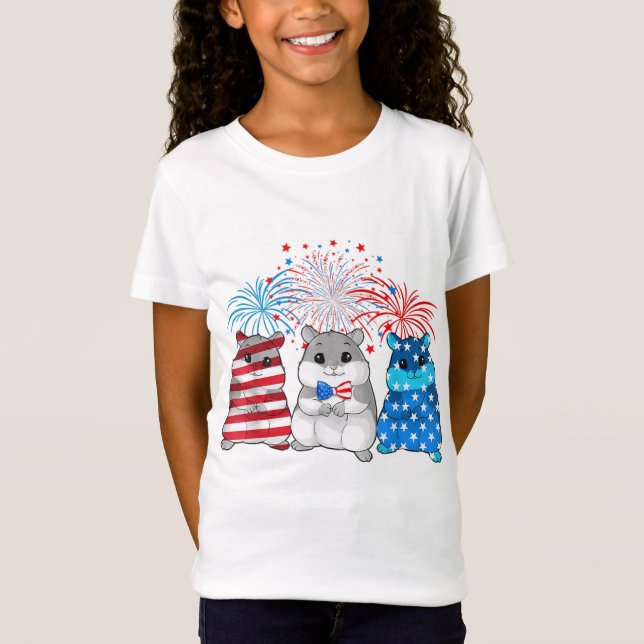 Camiseta 4 De Julio Bandera Estadounidense Feliz Cerdo De G (Anverso)
