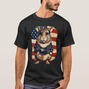 Camiseta 4 De Julio Bandera Estadounidense Gerbil 1