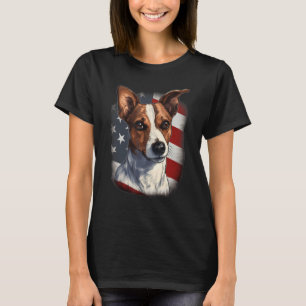 Camiseta 4 De Julio Bandera Estadounidense Jack Russell Dog