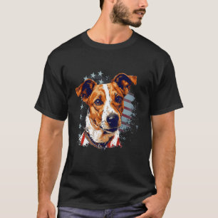 Camiseta 4 De Julio Bandera Estadounidense Jack Russell Dog