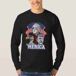 Camiseta 4 De Julio Bandera Estadounidense Merica Washingto