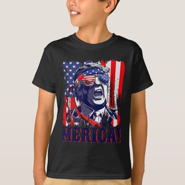 Camiseta 4 De Julio Bandera Estadounidense Mónica Gif (Anverso)