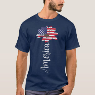 Camiseta 4 de julio Bandera estadounidense Patriótica Sunfl