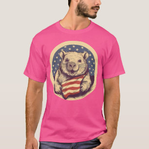 Camiseta 4 De Julio Bandera Estadounidense Wombat